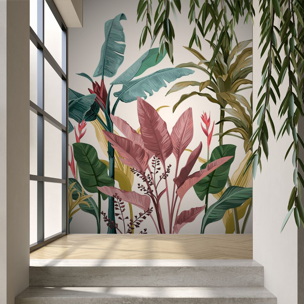 Vibrant Tropical Trees Wallpaper