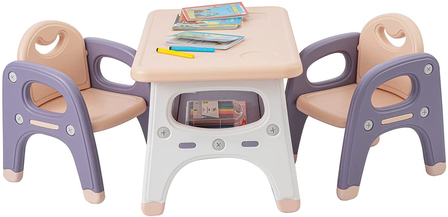 Loving & Hugging Kid Table Set with 2 Chairs