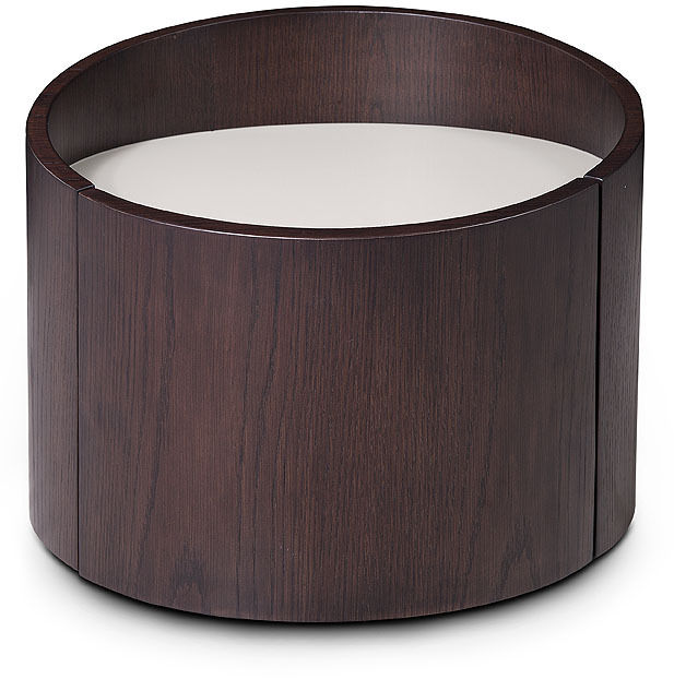 21″ Round Modern Brown Oak Finish End Table