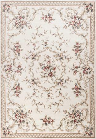 8′ x 10′ Ivory Floral Bordered Indoor Area Rug