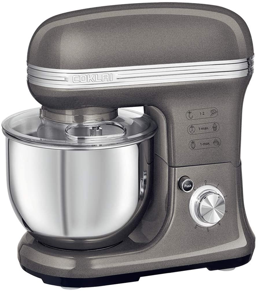 Stand Mixer, COKLAI 5.5Qt Electric Mixer 6 Speed Kitchen Mixer Stainless Steel Bowl Food Mixer