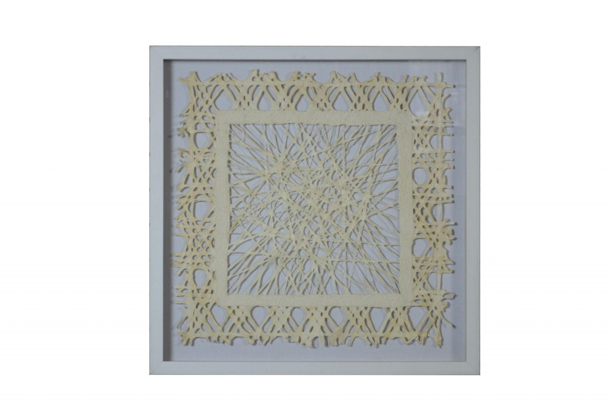 White and Natural Cut Paper Shadow Box Wall Art