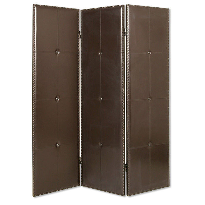 1″ x 60″ x 72″ Brown Faux Leather Screen